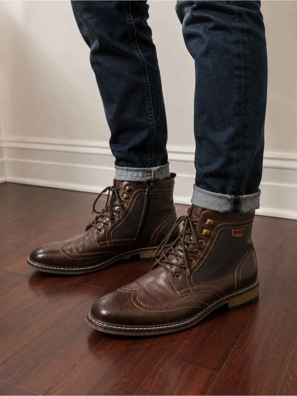 Sonoma Vitalize Ankle Boots Oxford Styled Chelsea Wingtip Men Brown Shoes 12 Med